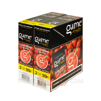 Game Cigarillos Foil 2 for 99 Cents 30 Packs of 2 Cigars Strawberry Colada