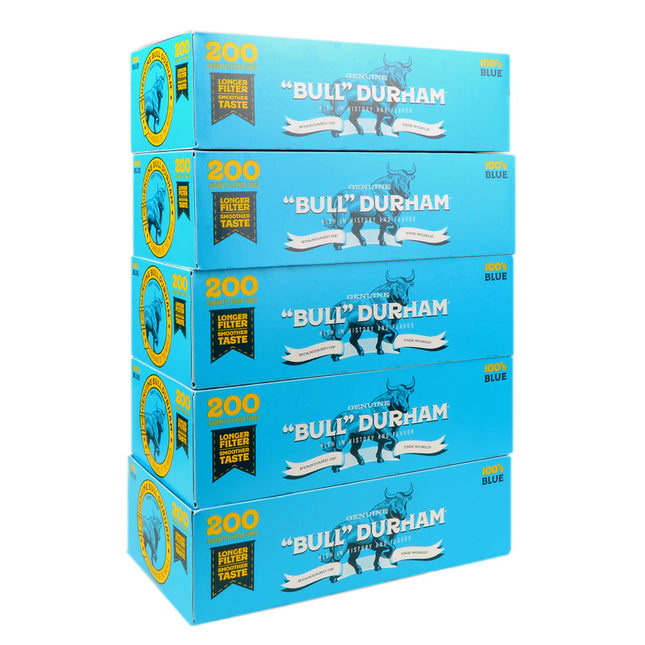 Bull Durham Filter Tubes 100 mm Blue (Light) 5 Cartons of 200