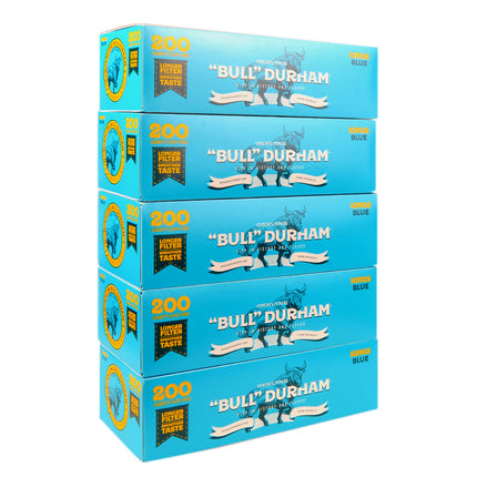 Bull Durham Filter Tubes King Size Blue (Light) 5 Cartons of 200