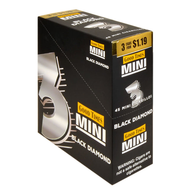 Good Times Mini Cigarillos 15 Packs of 3 Pre-Priced $1.19 Black Diamond