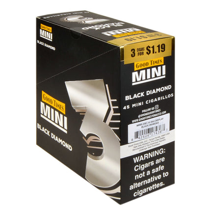 Good Times Mini Cigarillos 15 Packs of 3 Pre-Priced $1.19 Black Diamond