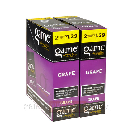 Game Cigarillos Foil Grape 2 for 1.29 Pre-Priced 30 Packs of 2