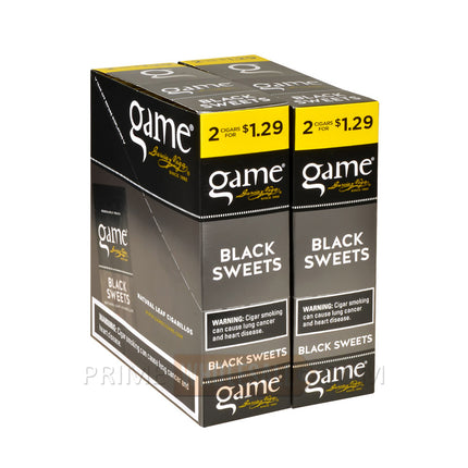Game Cigarillos Foil Black Sweets 2 for 1.29 Pre-Priced 30 Packs of 2