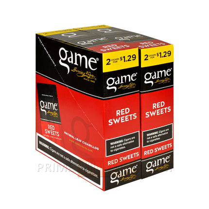 Game Cigarillos Foil Red Sweets 2 for 1.29 Pre-Priced 30 Packs of 2