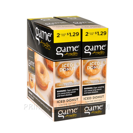 Game Cigarillos Foil Iced Donut 2 for 1.29 Pre-Priced 30 Packs of 2