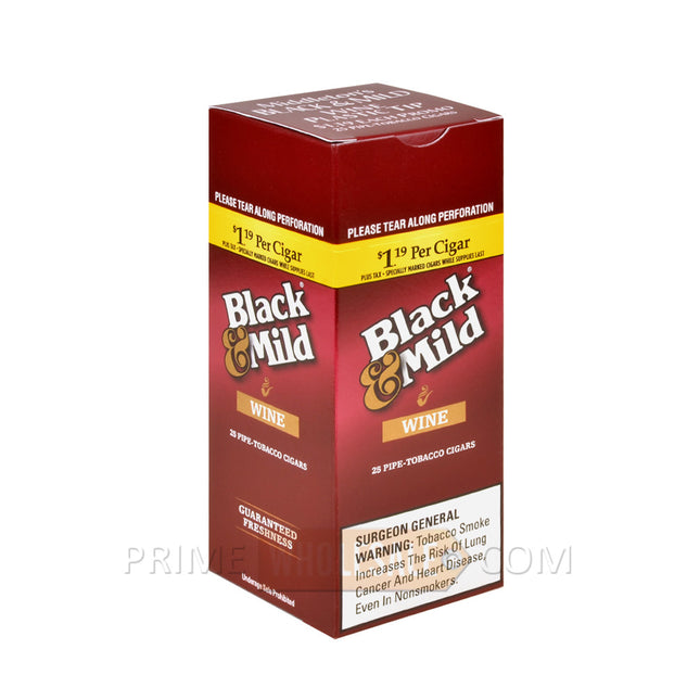 Middleton's Black & Mild Wine 1.19 Pre-Priced Cigars Box of 25