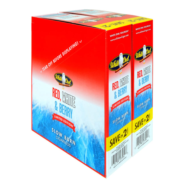 White Owl Cigarillos 30 Packs of 2 Cigars Red, White & Berry