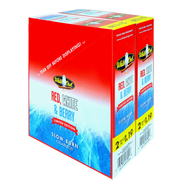White Owl Red, White & Berry Cigarillos 1.19 Pre-Priced 30 Packs of 2