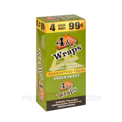 4 Kings Green Sweet Wraps 99c Pre-Priced 30 Pouches of 4