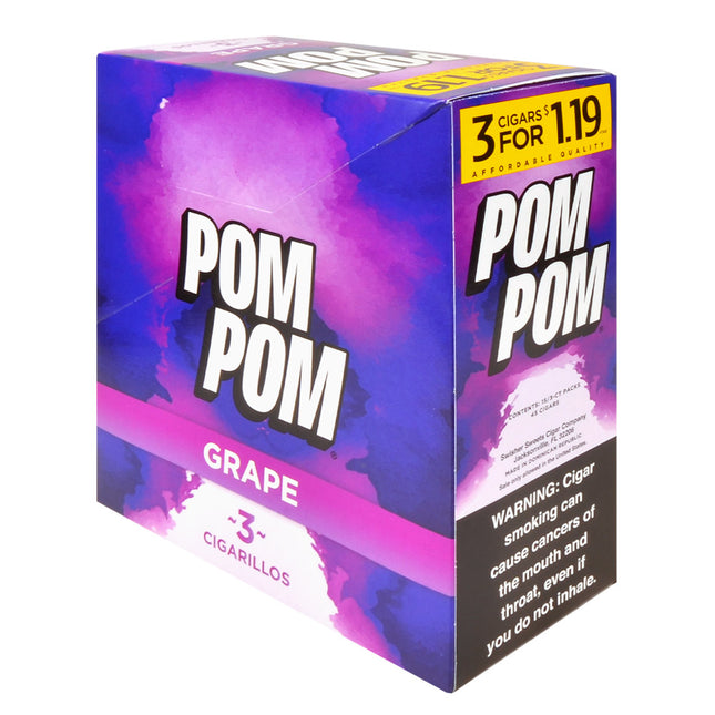 Pom Pom Cigarillos $1.19 Pre Priced 15 Packs of 3 Cigars Grape