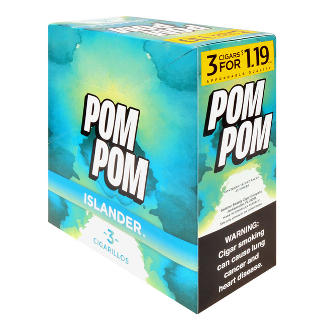 Pom Pom Cigarillos $1.19 Pre Priced 15 Packs of 3 Cigars Islander