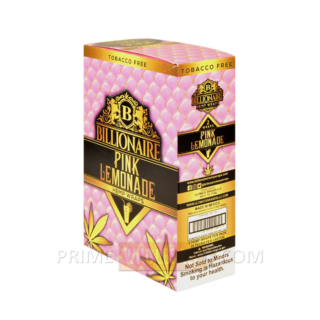 Billionaire Hemp Wraps Pink Lemonade 25 Packs of 2