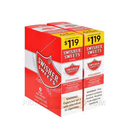 Swisher Sweets Strawberry Cigarillos 1.19 Pre-Priced 30 Packs of 2