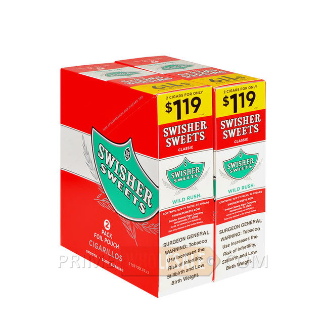 Swisher Sweets Wild Rush Cigarillos 1.19 Pre-Priced 30 Packs of 2