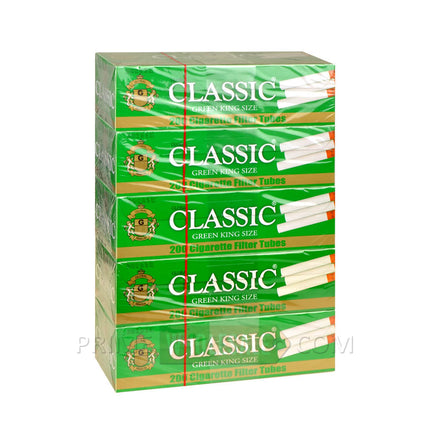 Classic Filter Tubes King Size Green (Menthol) 5 Cartons of 200