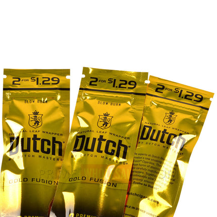 Dutch Masters Foil Gold Fusion 1.29 Pre-Priced Cigarillos 30 Packs of 2