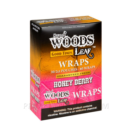 Good Times Sweet Woods Leaf Wraps Honey Berry 30 Pouches of 2