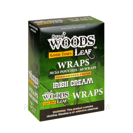 Good Times Sweet Woods Leaf Wraps Irish Cream 30 Pouches of 2