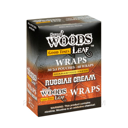 Good Times Sweet Woods Leaf Wraps Russian Cream 30 Pouches of 2