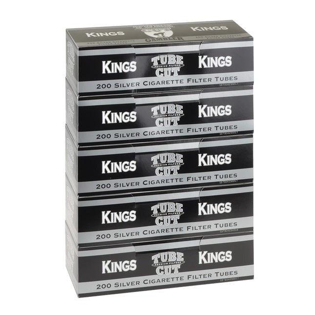 Gambler Tube Cut Filter Tubes King Size Silver 5 Cartons of 200 1
