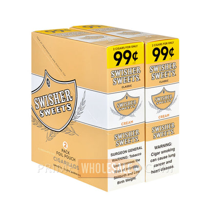 Swisher Sweets Cream Cigarillos 99c Pre-Priced 30 Packs of 2
