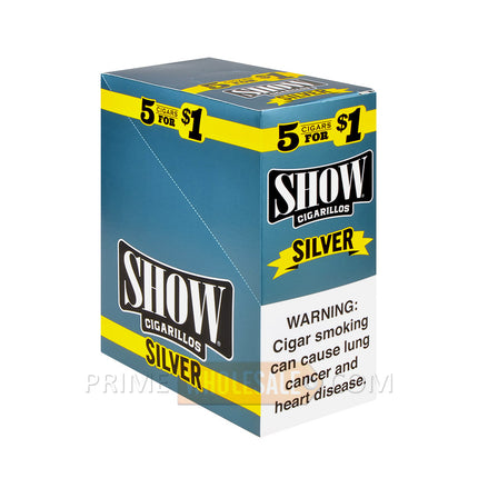 Show Cigarillos Silver Pre Priced 15 Packs of 5