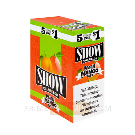 Show Cigarillos Peach Mango TaTa Pre Priced 15 Packs of 5