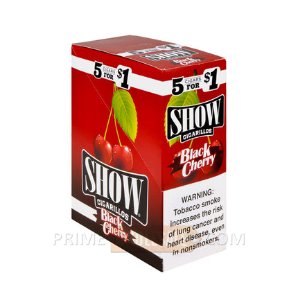 Show Cigarillos Black Cherry Pre Priced 15 Packs of 5