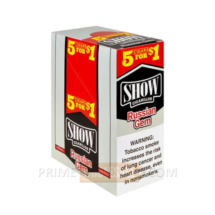 Show Cigarillos Russian Gem Pre Priced 15 Packs of 5