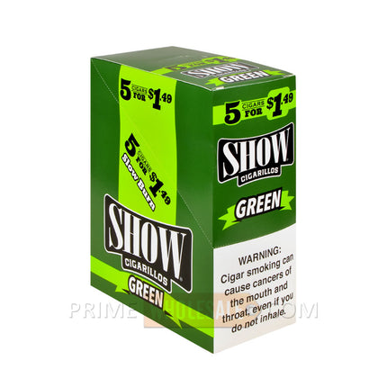 Show Cigarillos Green Pre Priced 15 Packs of 5