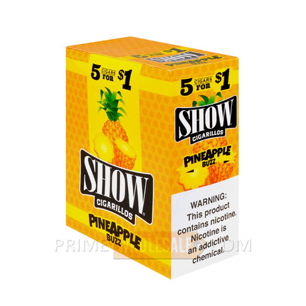 Show Cigarillos Pineapple Buzz Pre Priced 15 Packs of 5