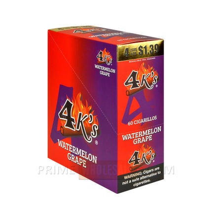 4 Kings Cigarillos 15 Packs of 4 Pre-Priced 1.39 Watermelon Grape