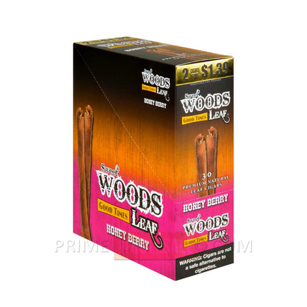 Good Times Sweet Woods Leaf Cigars Honey Berry 1.39 Pre-Priced 15 Packs of 2