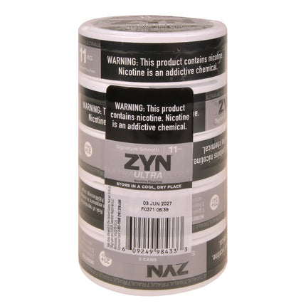 ZYN ULTRA Nicotine Pouches 11mg 5 Cans of 20 Signature Smooth