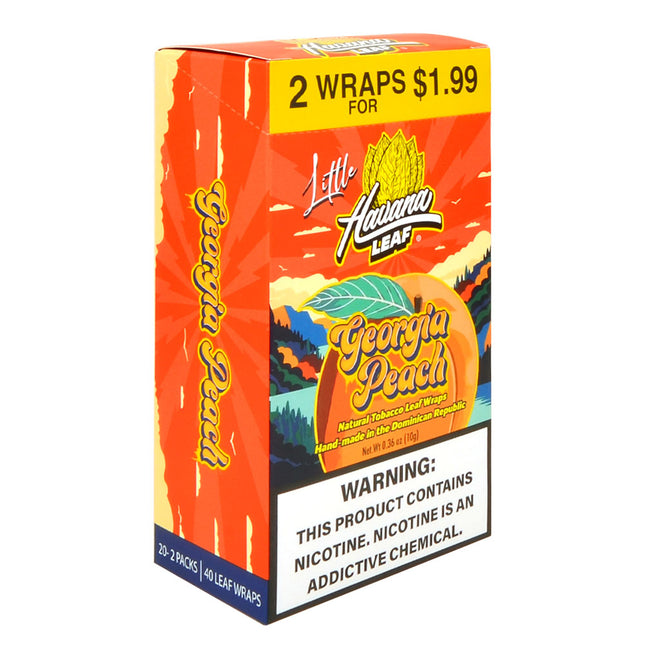 Havana Leaf Little Tobacco Wraps Georgia Peach $1.99 Pre-Priced 20 Packs of 2
