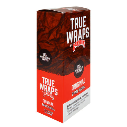 Backwoods True Wraps All-Natural Leaf Wrap 12 Packs of 2 Original