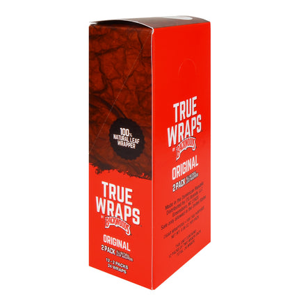 Backwoods True Wraps All-Natural Leaf Wrap 12 Packs of 2 Original