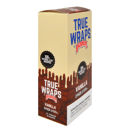 Backwoods True Wraps All-Natural Leaf Wrap 12 Packs of 2 Vanilla