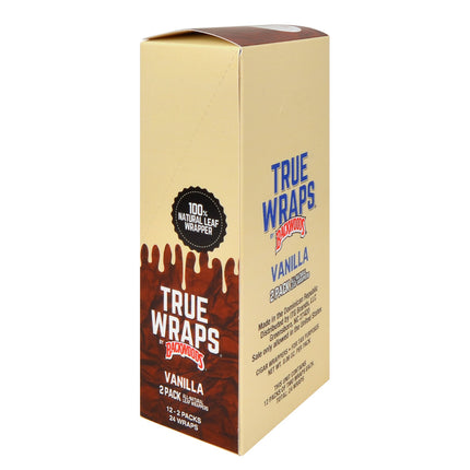 Backwoods True Wraps All-Natural Leaf Wrap 12 Packs of 2 Vanilla