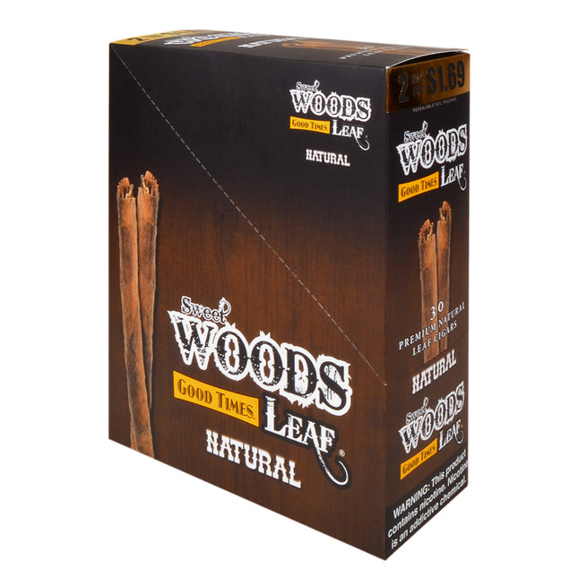 Good Times Sweet Woods Leaf Cigars Natural 1.69 Pre-Priced 15 Packs of 2