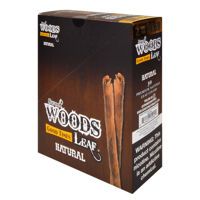 Good Times Sweet Woods Leaf Cigars Natural 1.69 Pre-Priced 15 Packs of 2
