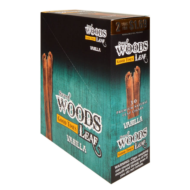 Good Times Sweet Woods Leaf Cigars Vanilla 1.69 Pre-Priced 15 Packs of 2