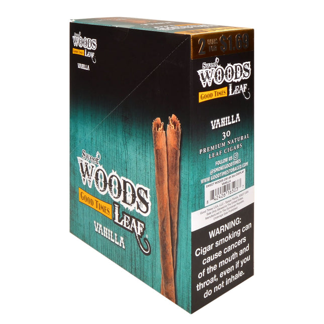 Good Times Sweet Woods Leaf Cigars Vanilla 1.69 Pre-Priced 15 Packs of 2