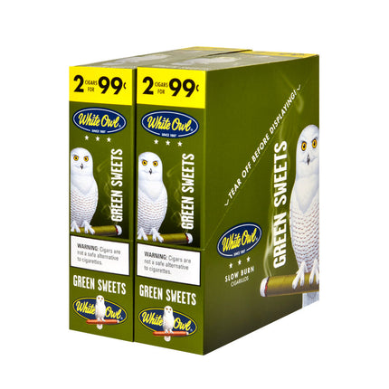 White Owl Cigarillos 99 Cent Pre Priced 30 Packs of 2 Cigars Green Sweets