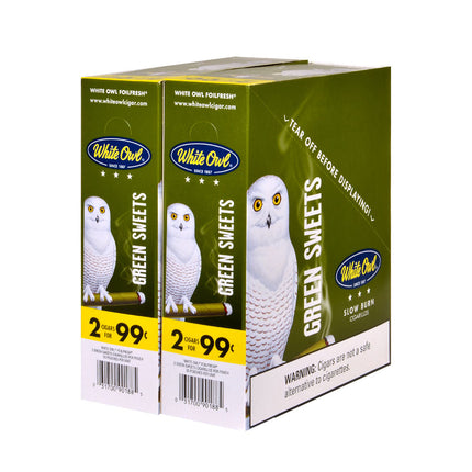 White Owl Cigarillos 99 Cent Pre Priced 30 Packs of 2 Cigars Green Sweets