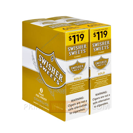Swisher Sweets Gold Cigarillos 1.19 Pre-Priced 30 Packs of 2