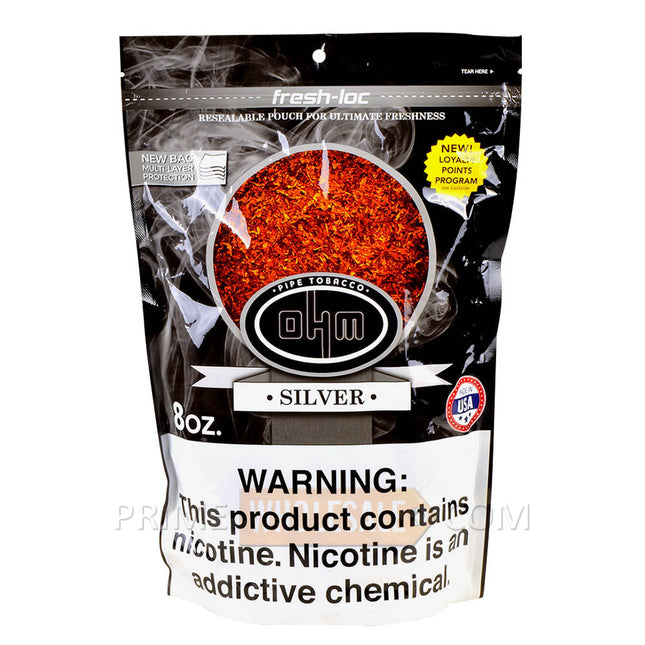 OHM Silver Pipe Tobacco Pack 8 oz. Pack