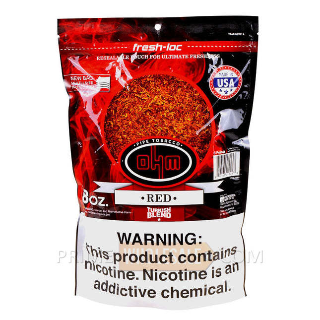 OHM Turkish Red Pipe Tobacco Pack 8 oz. Pack