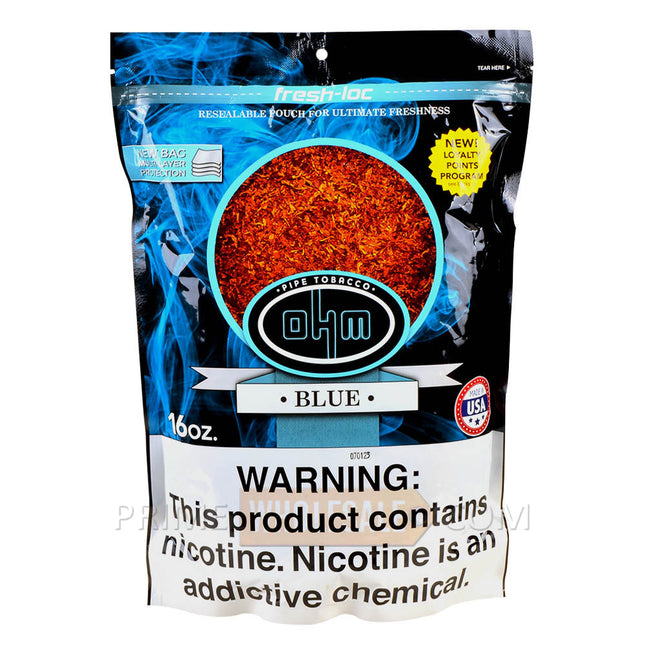OHM Blue Pipe Tobacco Pack 16 oz. Pack