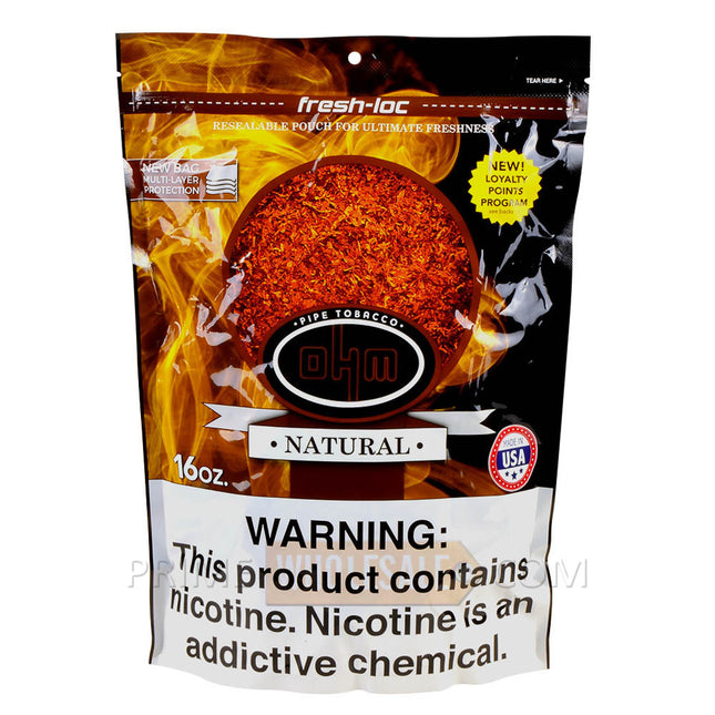 OHM Natural Pipe Tobacco Pack 16 oz. Pack